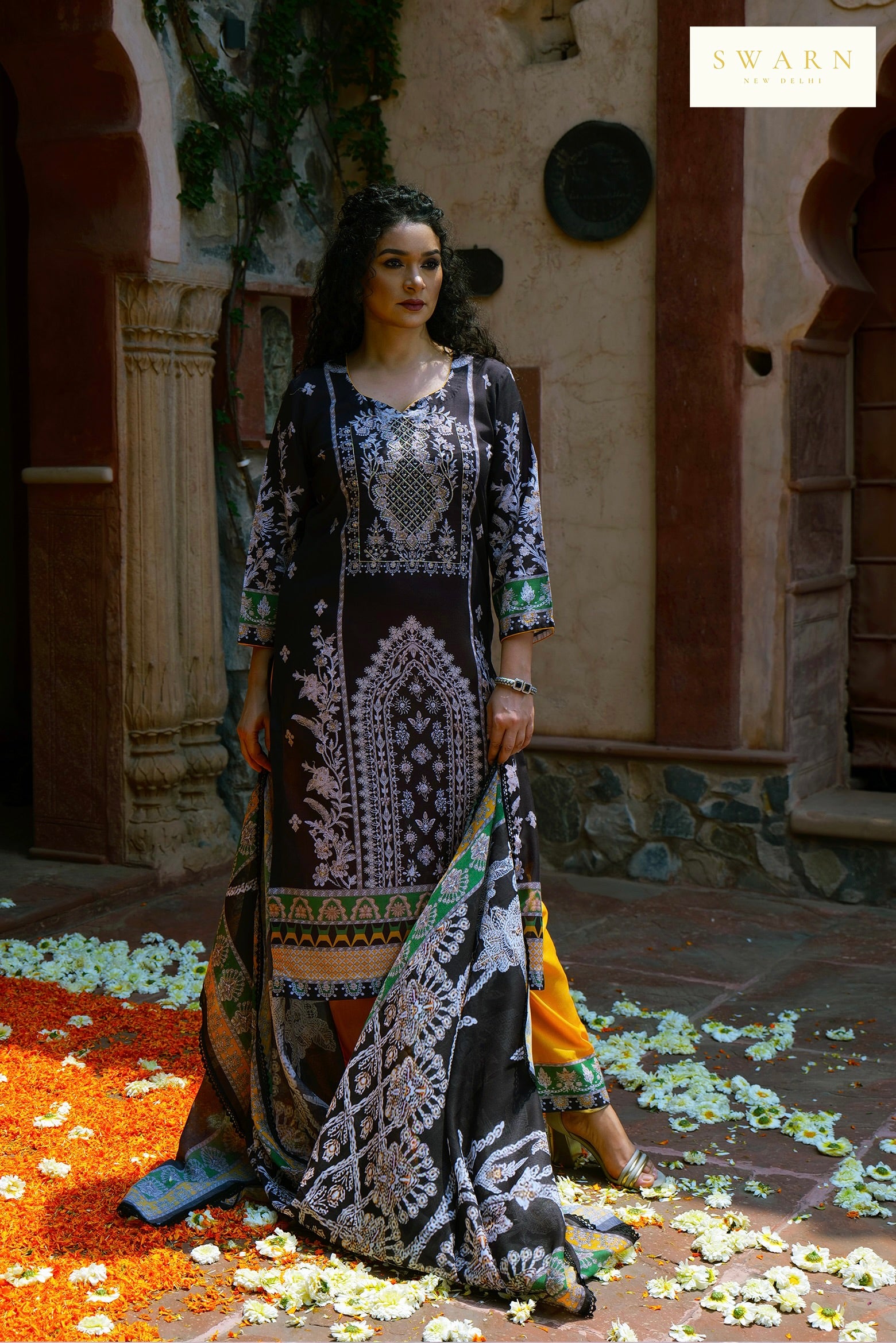 Soft Cotton Digital Printed Kurta with Mul Mul Dupatta & Hand Embroidery – 3 piece