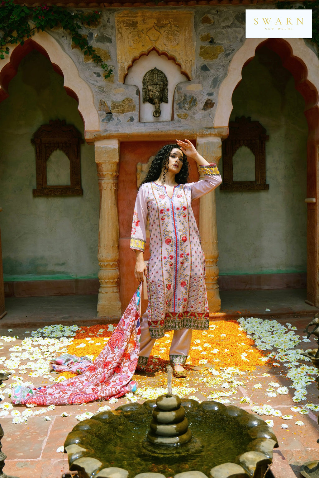 Soft Cotton Digital Printed Kurta with Mul Mul Dupatta & Hand Embroidery – 3 piece