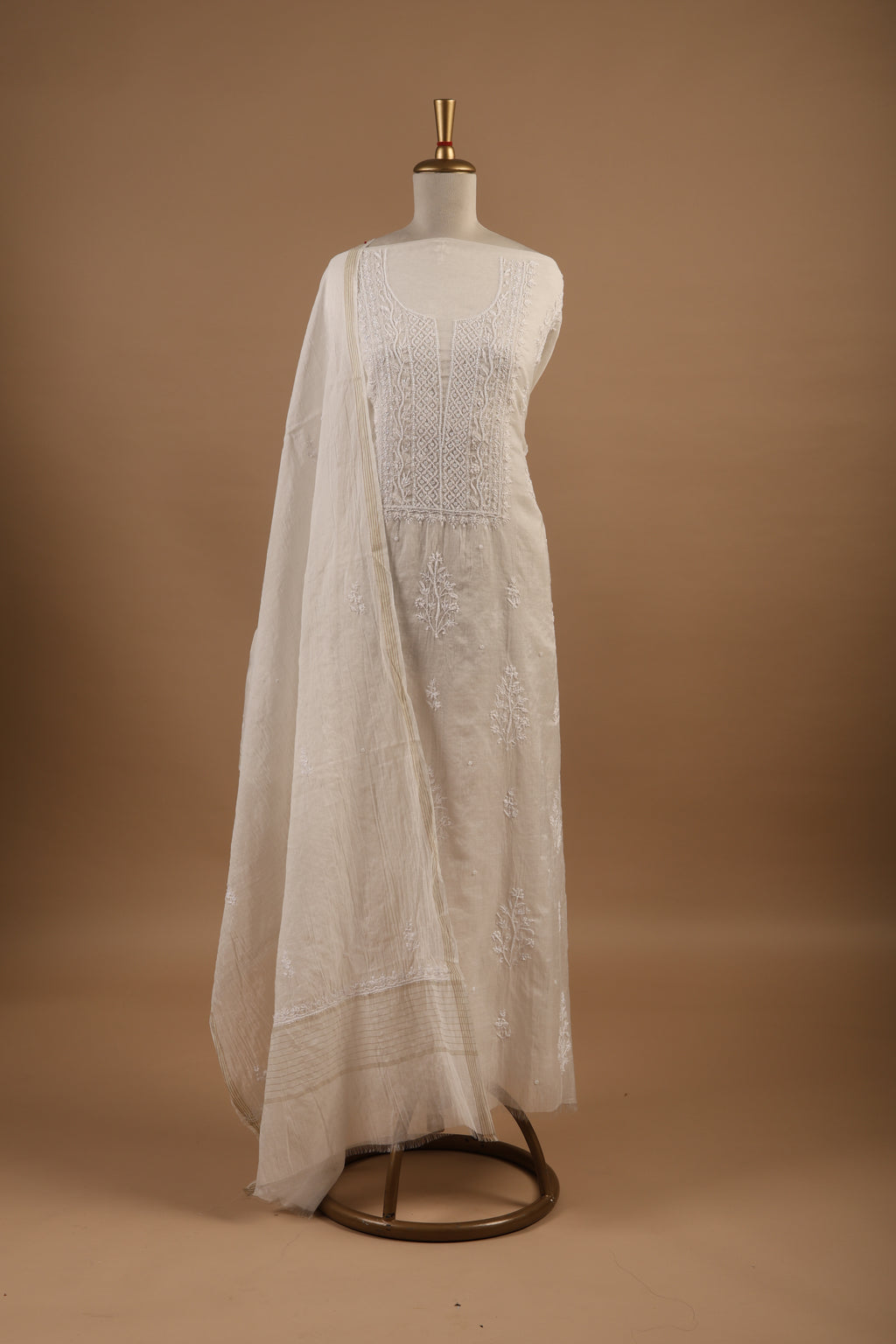 Classic White Chikankari Unstitched 2-Piece Suit Set