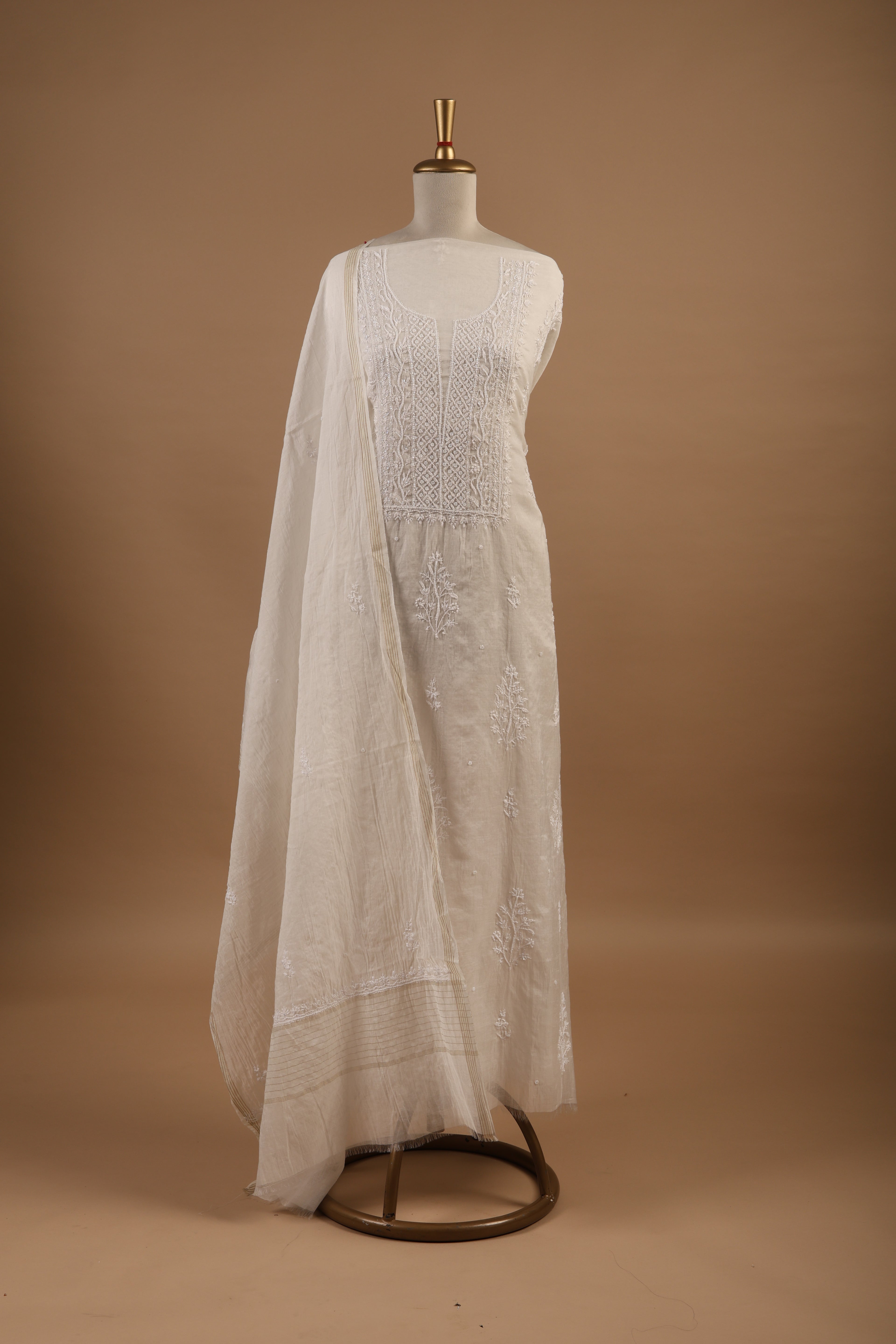Classic White Chikankari Unstitched 2-Piece Suit Set