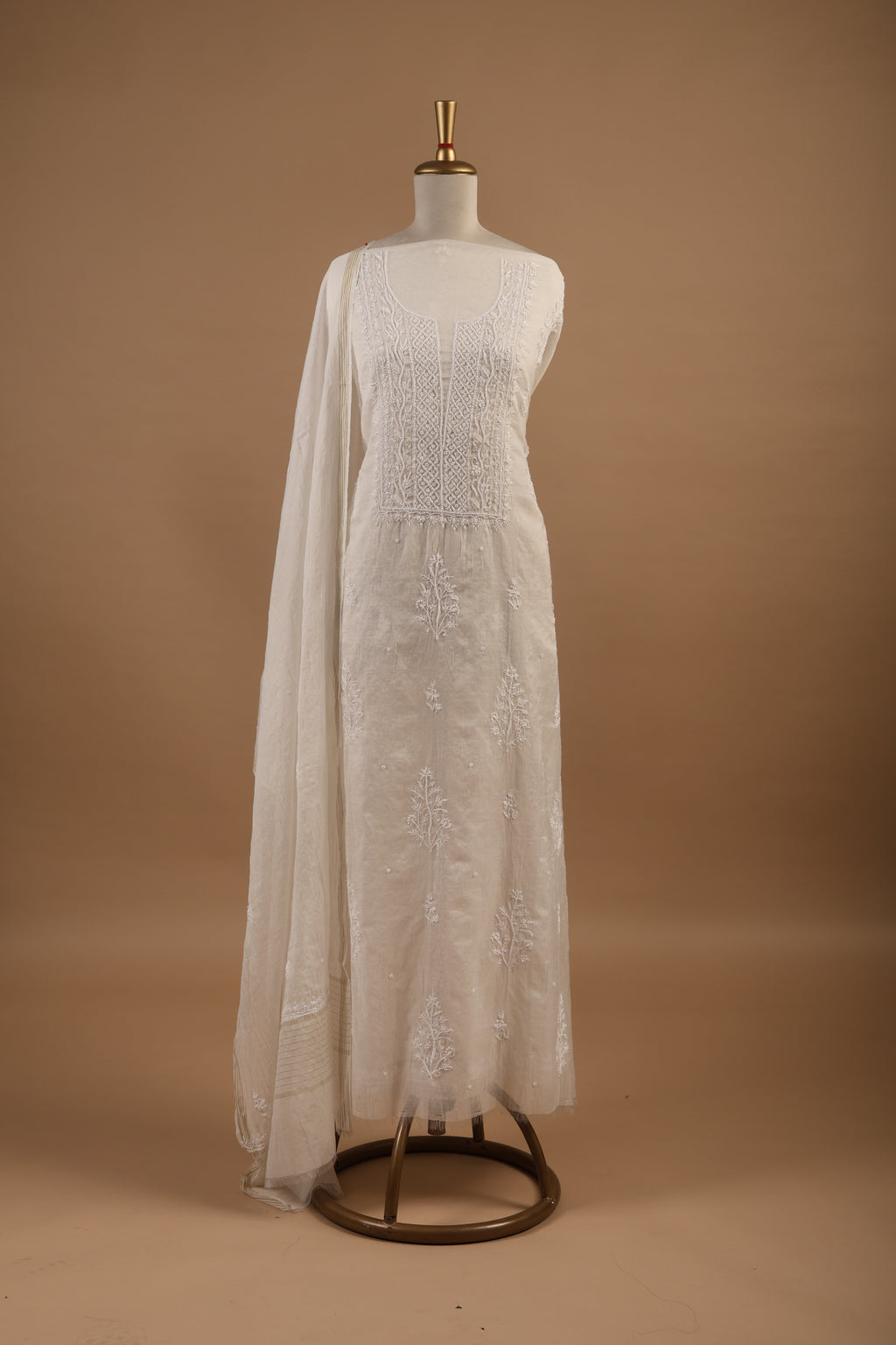 Classic White Chikankari Unstitched 2-Piece Suit Set