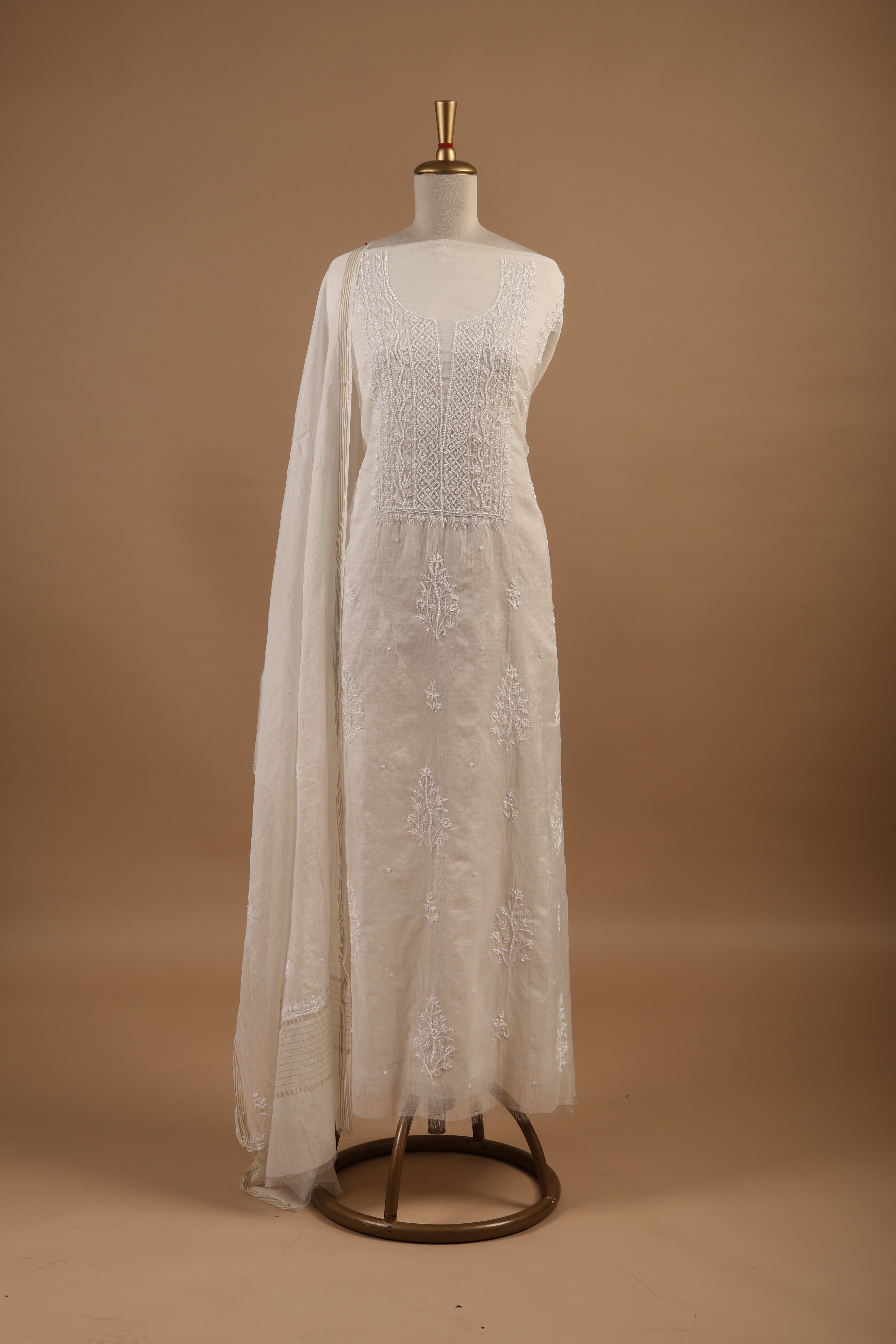 Classic White Chikankari Unstitched 2-Piece Suit Set