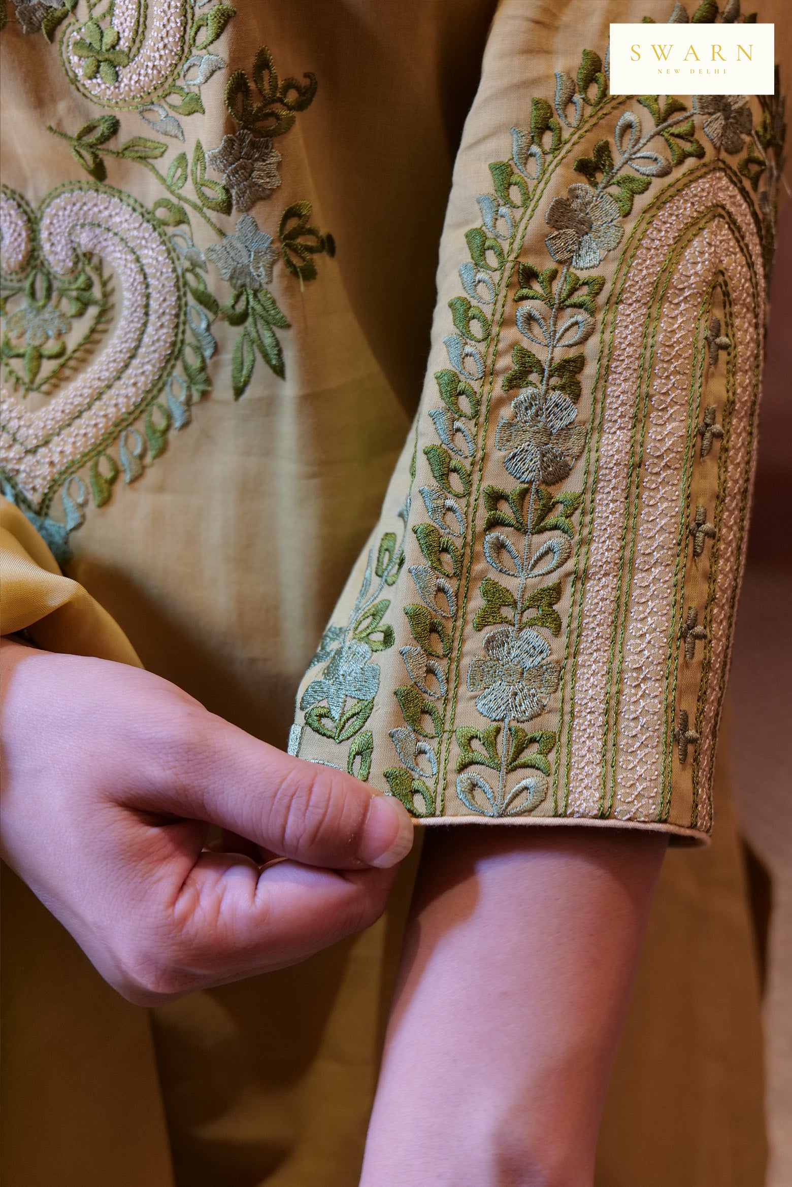 Olive Green Cotton Cambric Embroidered Kurta Dupatta Set – 3 piece