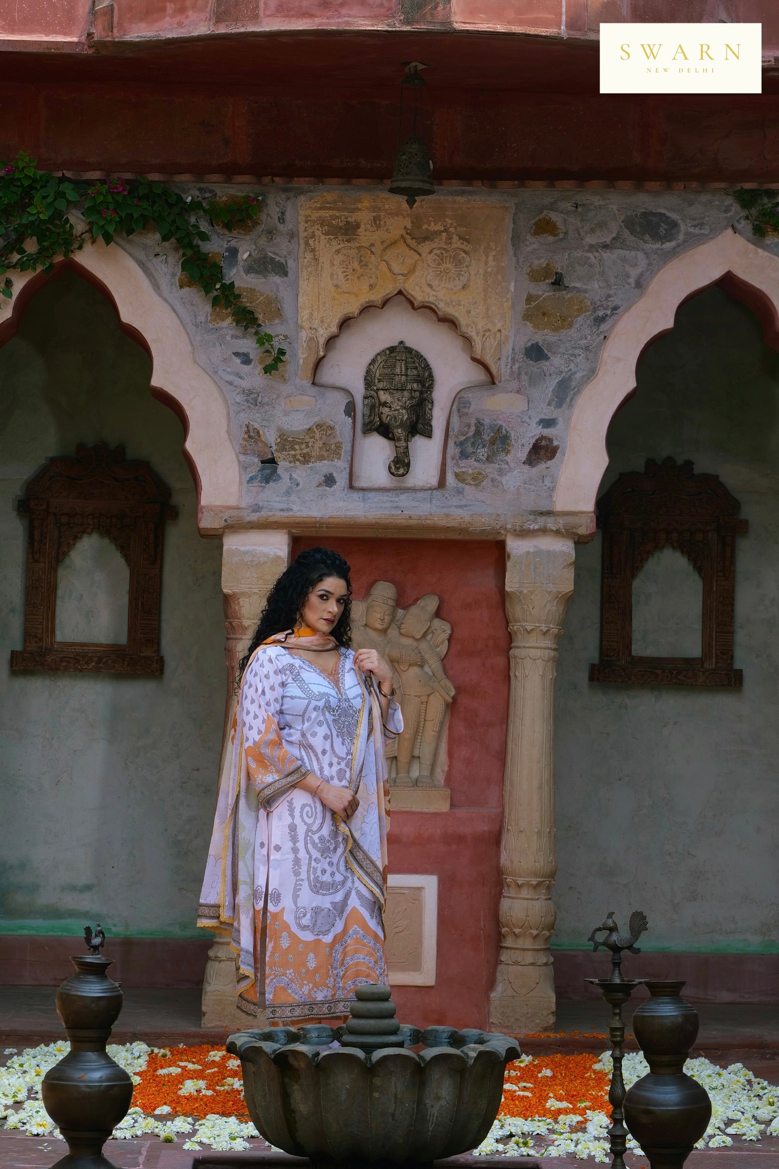 Soft Cotton Digital Printed Kurta with Mul Mul Dupatta & Hand Embroidery – 3 piece