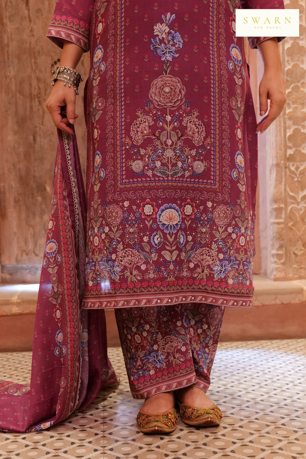 Soft Cotton Digital Printed Kurta with Mul Mul Dupatta & Hand Embroidery – 3 piece