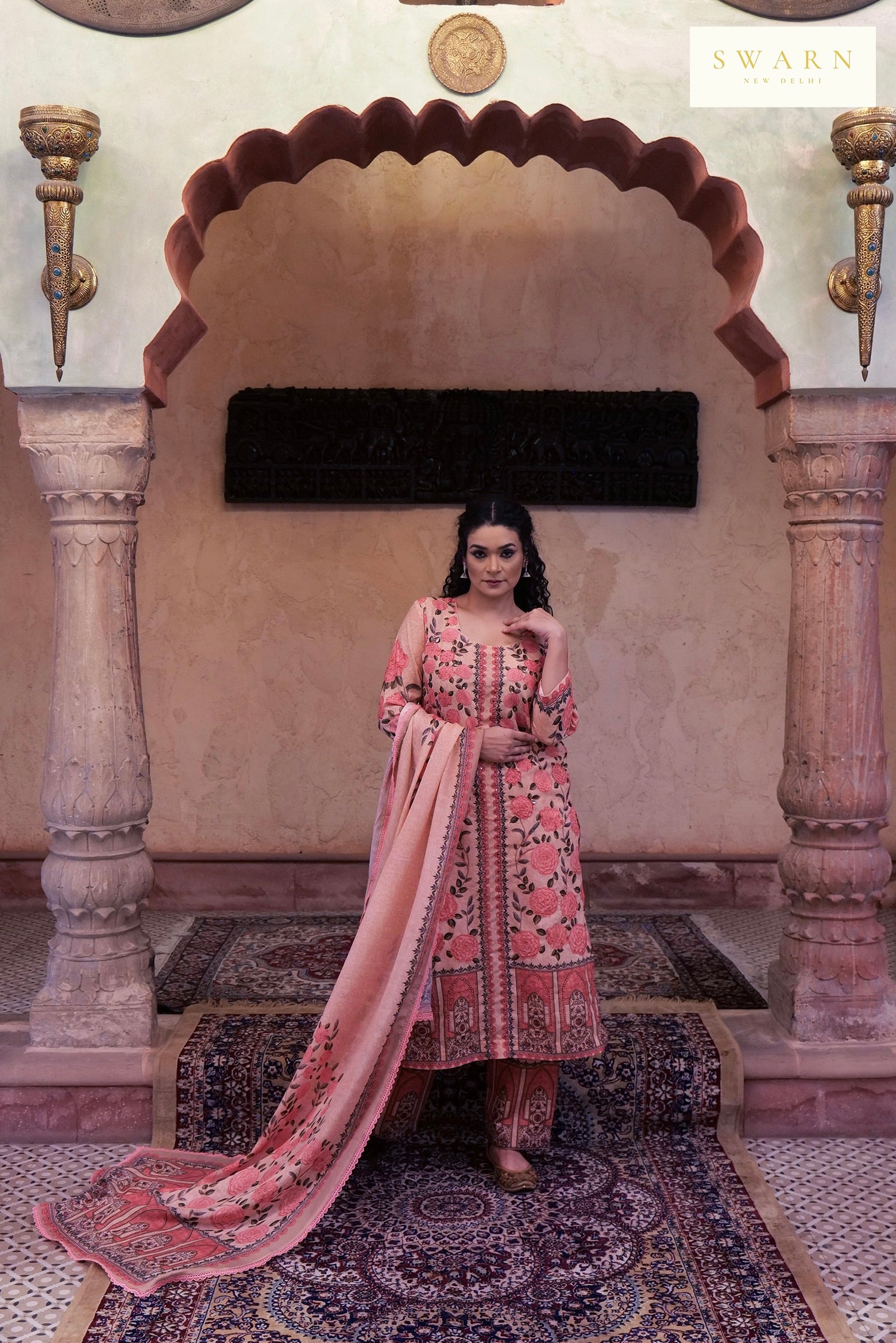 Soft Cotton Digital Printed Kurta with Mul Mul Dupatta & Hand Embroidery – 3 piece