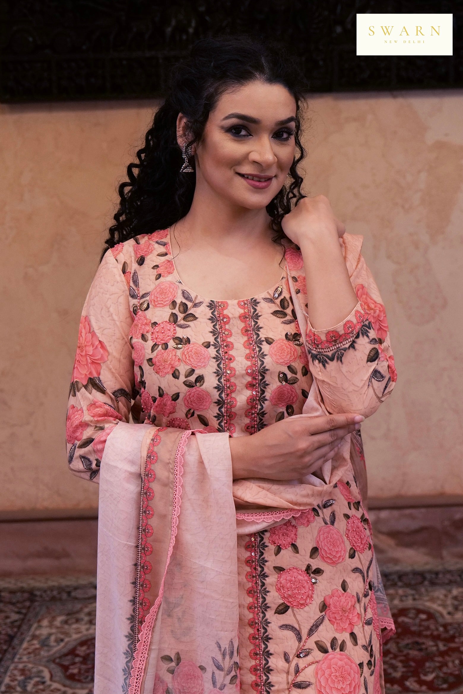 Soft Cotton Digital Printed Kurta with Mul Mul Dupatta & Hand Embroidery – 3 piece