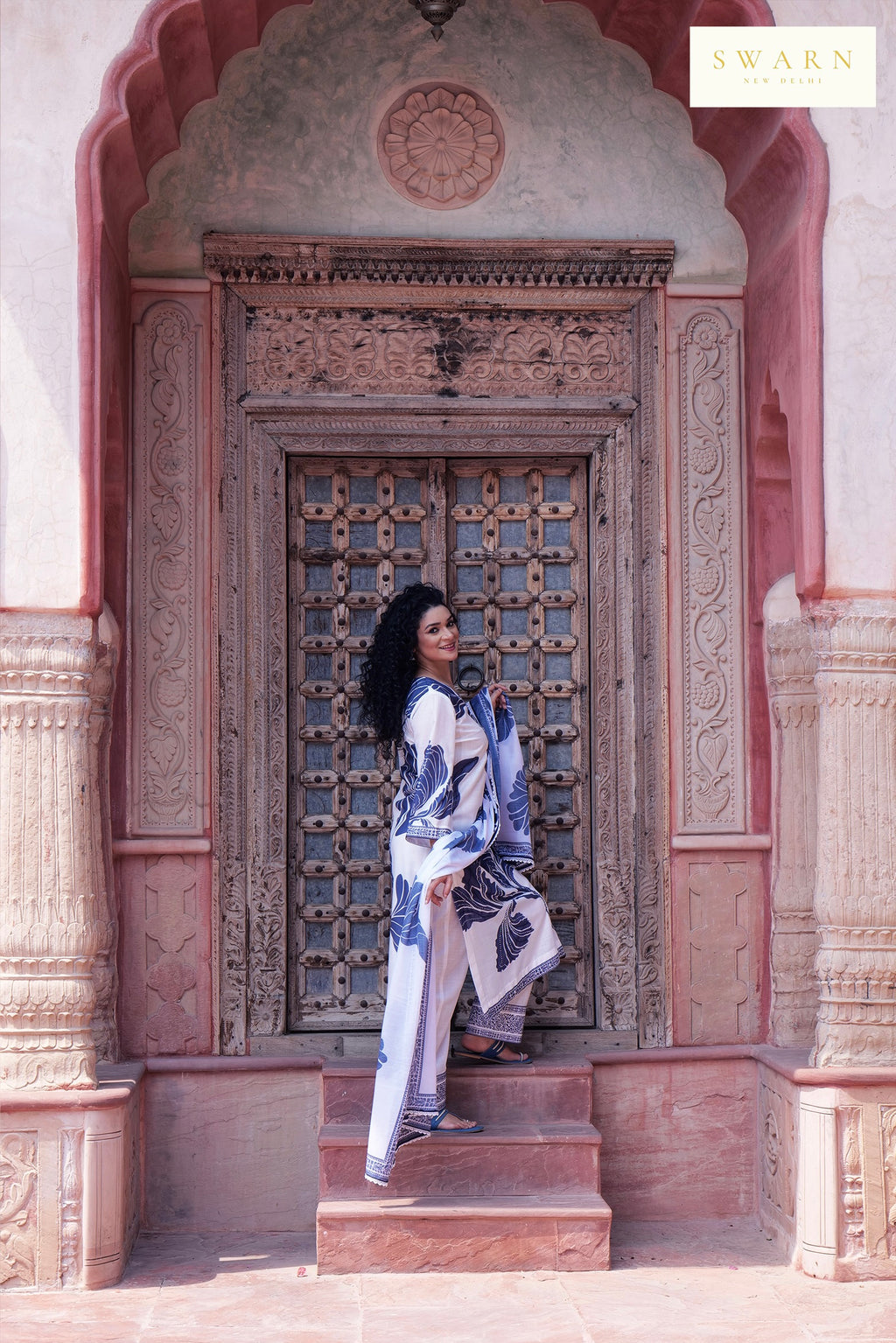 Soft Cotton Linen Digital Printed Kurta with Mul Mul Dupatta & Hand Embroidery – 3 piece