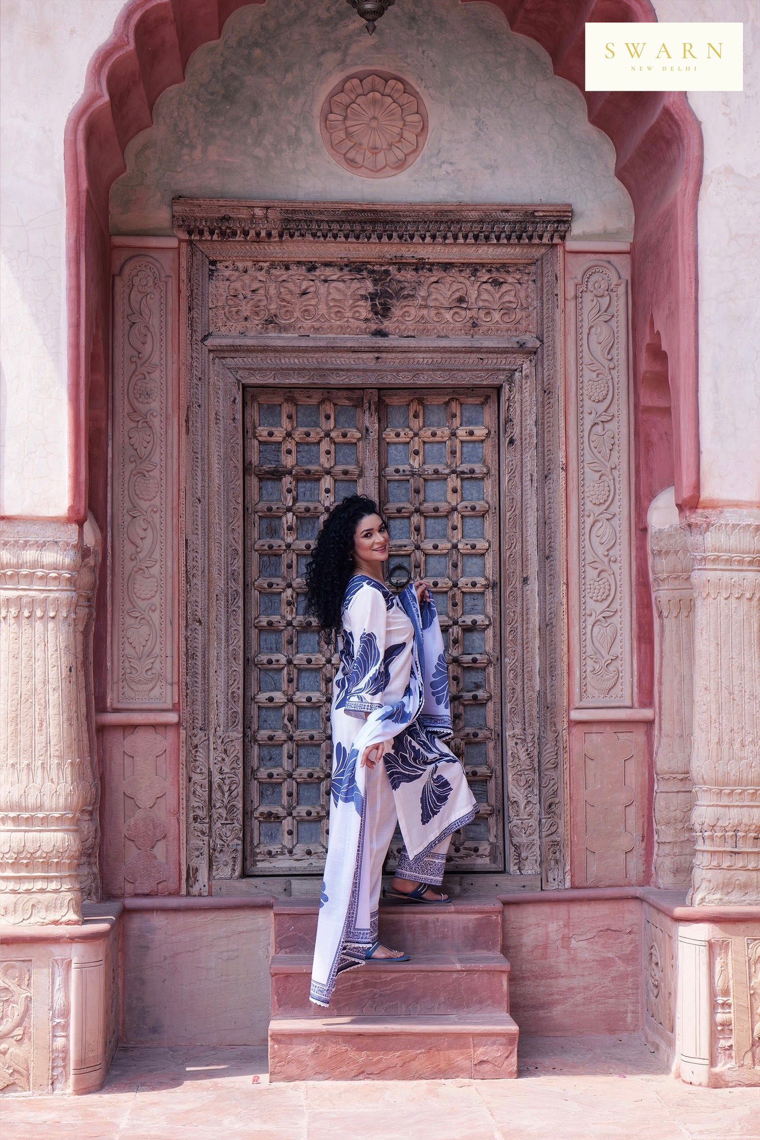 Soft Cotton Linen Digital Printed Kurta with Mul Mul Dupatta & Hand Embroidery – 3 piece