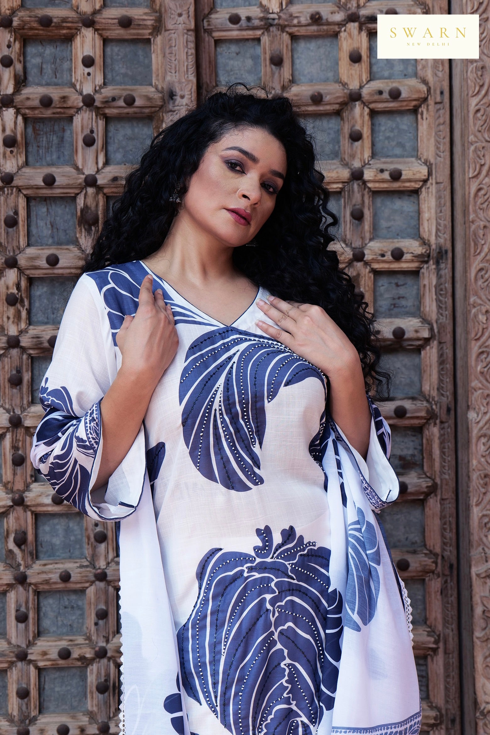 Soft Cotton Linen Digital Printed Kurta with Mul Mul Dupatta & Hand Embroidery – 3 piece