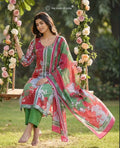 Cotton Muslin Hand Embroidered Kurta Dupatta Set with Muslin Dupatta – 3 piece