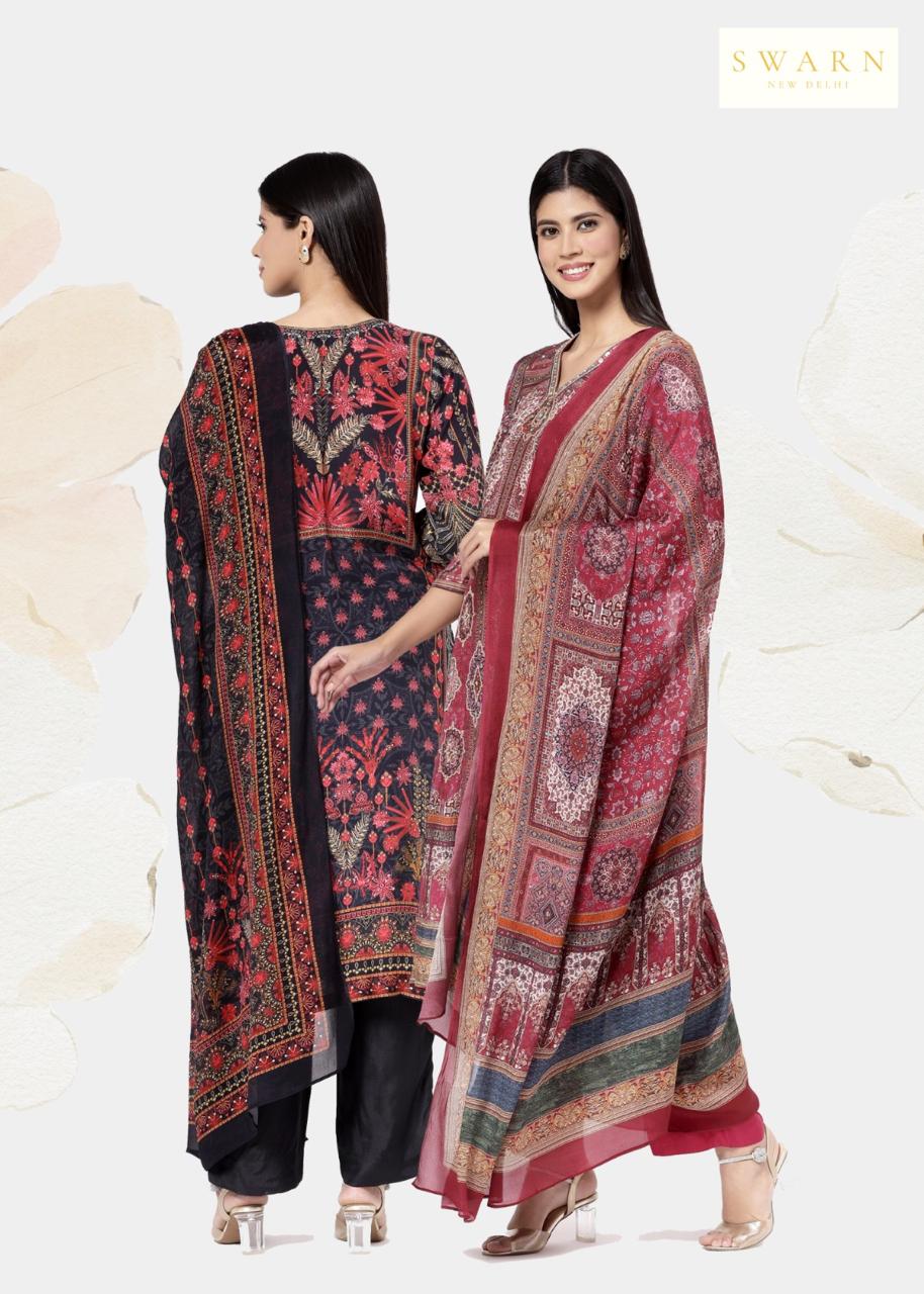 Cotton Muslin Hand Embroidered Kurta Dupatta Set with Chinon Dupatta – 3 piece