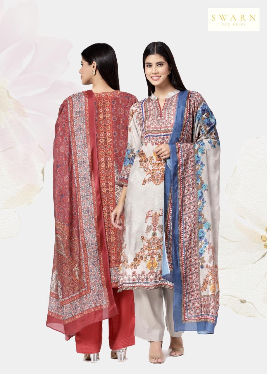 Cotton Muslin Hand Embroidered Kurta Dupatta Set with Muslin Dupatta – 3 piece